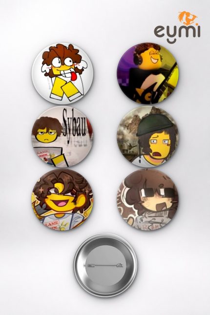 Roblox Shedletsky Kızarmış Tavuk Meme Oyun Temalı Çanta Süsü Rozet İğneli Buton Rozet Seti Set 2 (6 ADET) (58 mm)